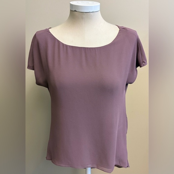 Naked Zebra Dusty Rose backless Short Sleeve Feminine Blouse women's size Small - Picture 2 of 8